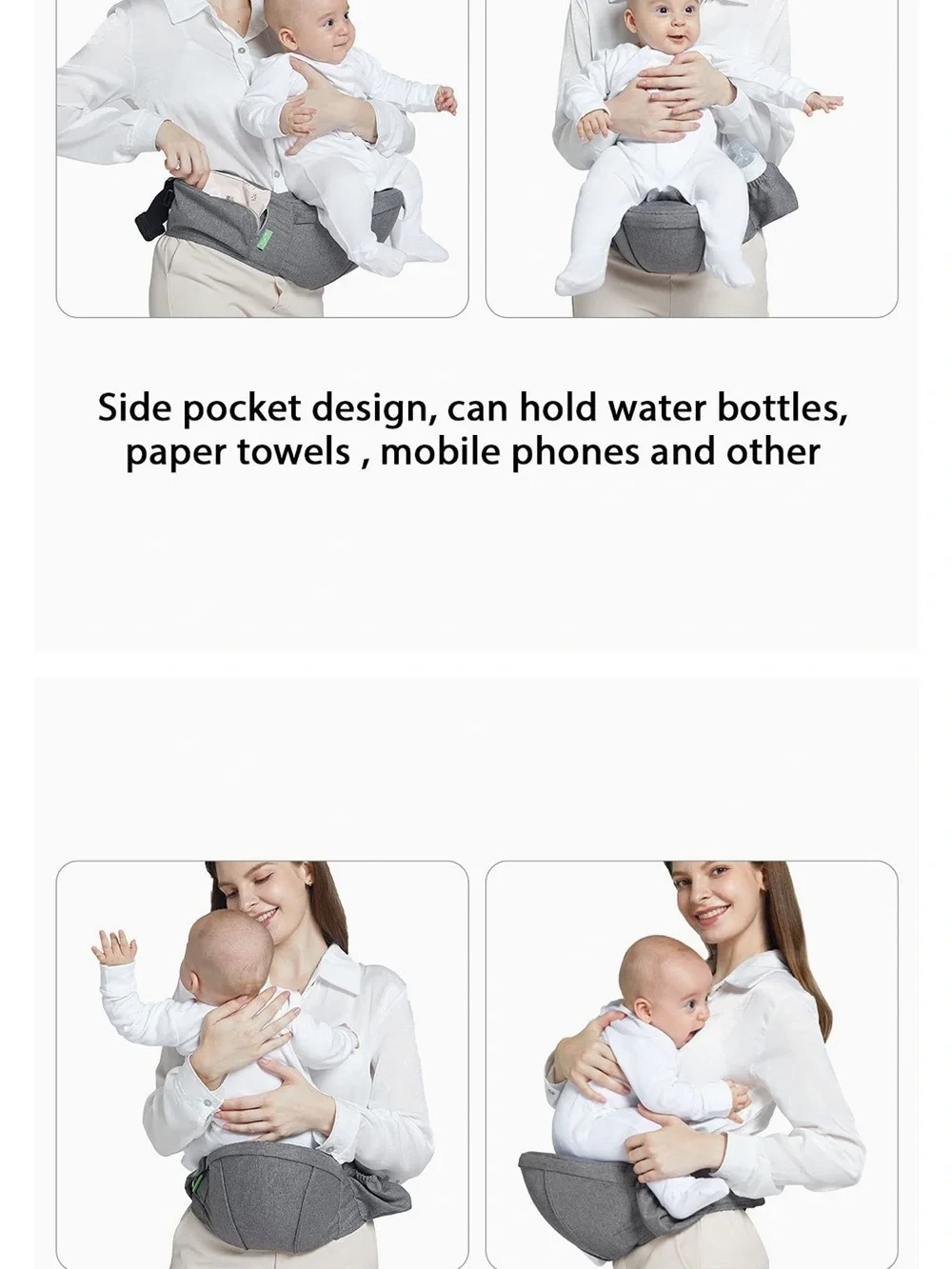 CHICCO Baby Hip Seat Carrier Chair – Grey